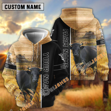 UniJames Half Black & Farm Dexter Cattle Personalized Hoodie