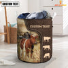 Uni Ayrshires Custom Name Leather Pattern Laundry Basket