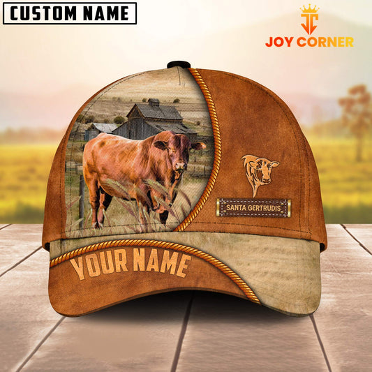 Uni Custom Name Santa Gertrudis Leather Pattern Cap