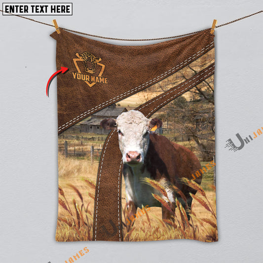 Uni Personalized Name Hereford Brown Blanket