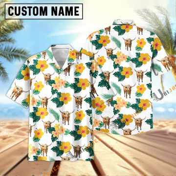 Uni Texas Longhorn Summer Flamigo Flower Hawaiian Shirt