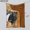 Uni Personalized Name Belted Galloway Premium Brown Pattern Blanket