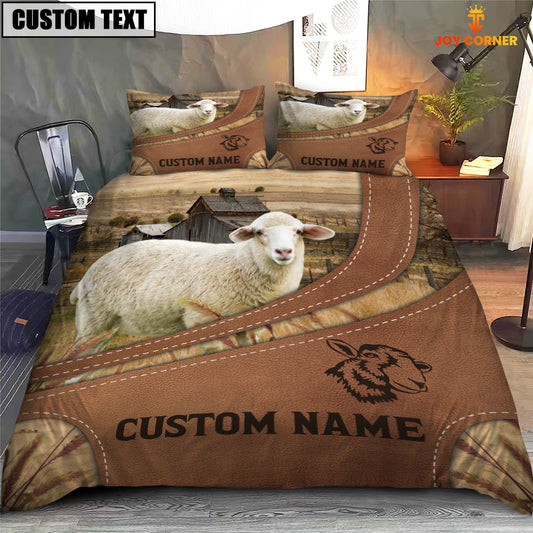 Uni Custom Name Sheep On Farm Bedding Set