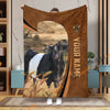 Uni Personalized Name Belted Galloway Premium Brown Pattern 3D Blanket