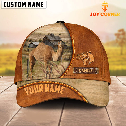 Uni Custom Name Camels Leather Pattern Cap