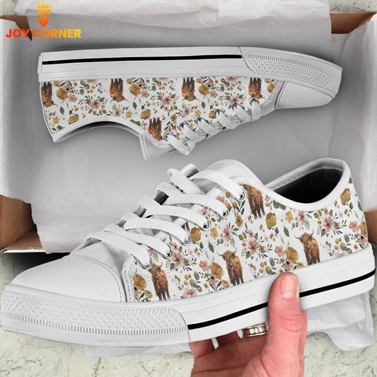 Uni Highland Flower Pattern Low Top Shoes