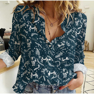 Unique Holstein Navy Pattern Casual Shirt