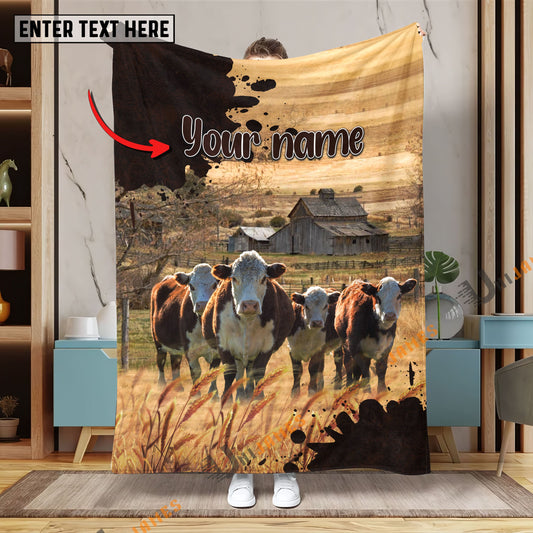 Uni Personalized Name Diligent Hereford Blanket