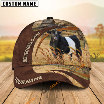 Uni Belted Galloway Brown Premium Customized Name Cap