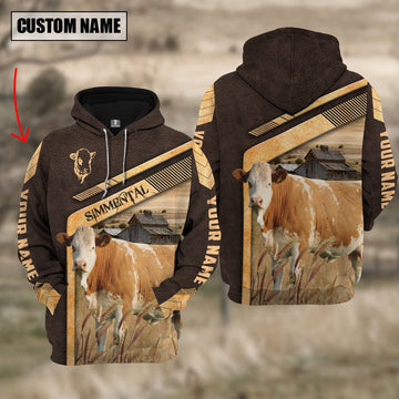 Uni Simmental On The Meadow Custom Name Hoodie