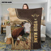 Uni Personalized Name Hereford Leather Pattern Blanket