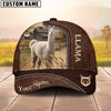 Uni Llama Customized Name Leather Pattern Cap