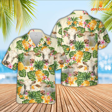 Uni Charolais Pineapple Pattern Hawaiian Shirt