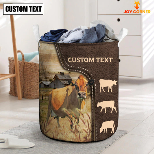 Uni Jersey Custom Name Leather Pattern Laundry Basket