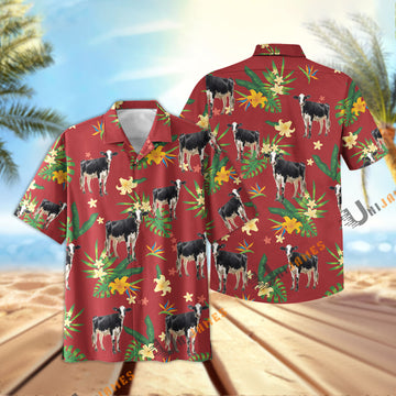 Uni Holstein Vintage Red Summer Hawaiian Shirt