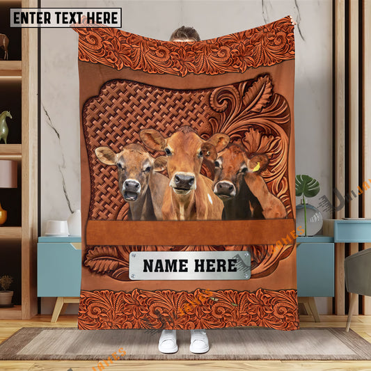 Uni Jersey Cattle Farming Life Personalized Name Blanket