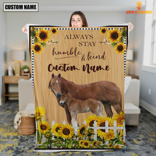 Uni Horse Custom Name - Always Stay Humble and Kind Blanket