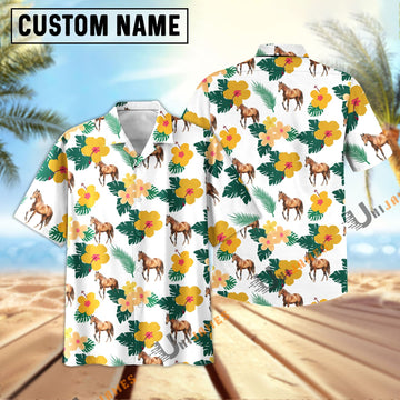 Uni Horse Summer Flamigo Flower Hawaiian Shirt