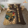 Uni Chicken Custom Text Leather Pattern Bedding Set