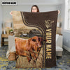 Uni Personalized Name Santa Gertrudis Cattle Leather Pattern Blanket
