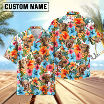 Uni Highland Blue Colorful Summer Pattern Hawaiian Shirt