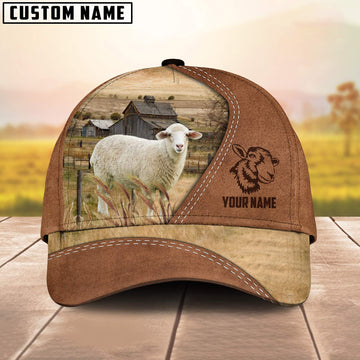 Uni Sheep Customized Name Brown Cap