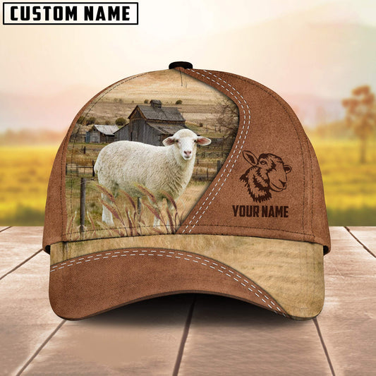 Uni Sheep Customized Name Brown Cap