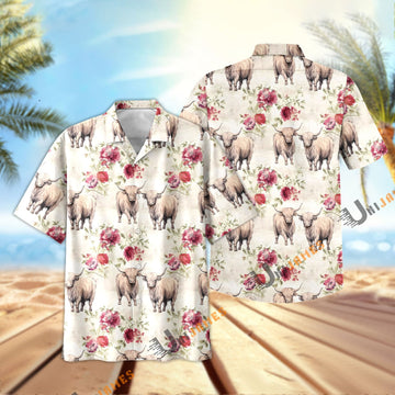 Unique Highland Floral Vintage Pattern Hawaiian Shirt