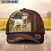 Uni Labrador Retriever Customized Name Leather Pattern Cap