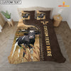 Uni Holstein Custom Text Leather Pattern Bedding Set