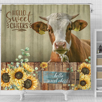 Uni Simmental Hello Sweet Cheeks 3D Shower Curtain