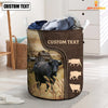 Uni Dexter Custom Name Leather Pattern Laundry Basket