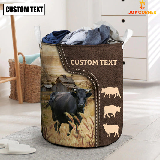 Uni Dexter Custom Name Leather Pattern Laundry Basket