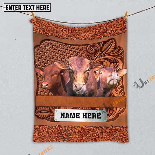 Uni Beefmaster Cattle Farming Life Personalized Name Blanket