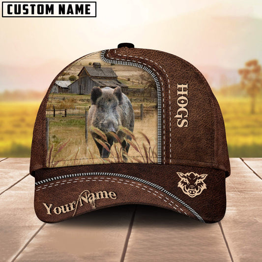 Uni Hogs Customized Name Leather Pattern Cap