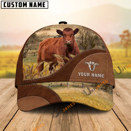 Uni Red Angus Farm Living Pattern Customized Name Cap