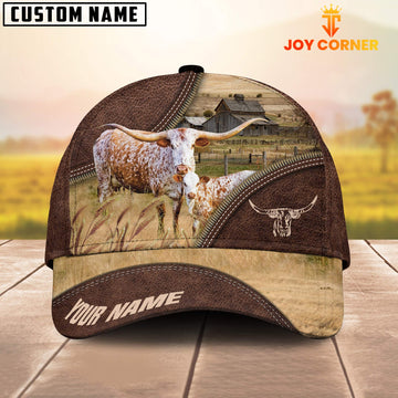 Uni Texas Longhorn On The Farm Customized Name 3D Brown Cap