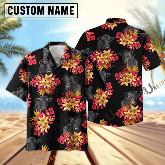 Unique Dexter Black Red Flowers Pattern Hawaiian Shirt