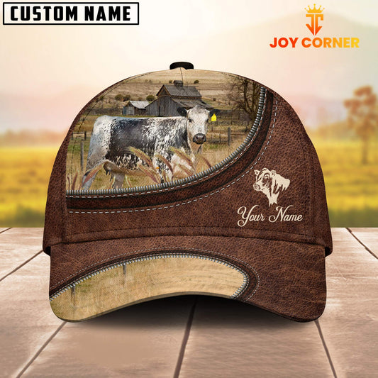 Uni Speckled Park On The Farm Customized Name Leather Pattern Cap