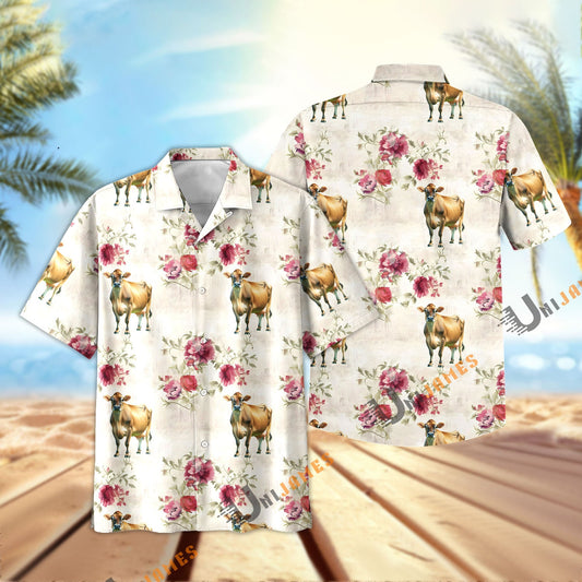 Unique Jersey Floral Vintage Pattern Hawaiian Shirt