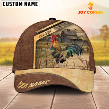 Uni Chicken Customized Name Brown Farm Cap