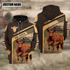 Uni Red Angus On The Meadow Custom Name Hoodie