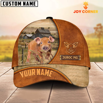 Uni Custom Name Duroc Pig Leather Pattern Cap