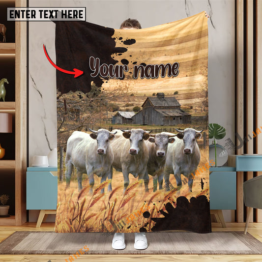 Uni Personalized Name Diligent Charolais Blanket