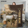 Uni Personalized Name Charolais Bull Leather Pattern Blanket