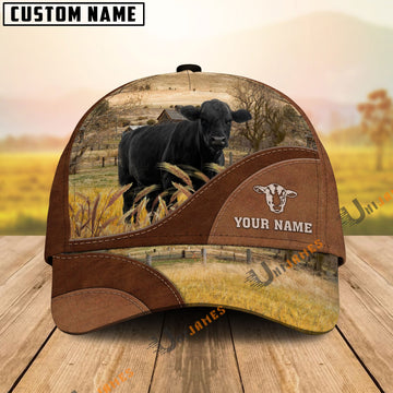 Uni Black Angus Farm Living Pattern Customized Name Cap