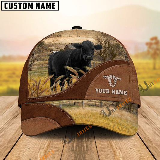 Uni Black Angus Farm Living Pattern Customized Name Cap