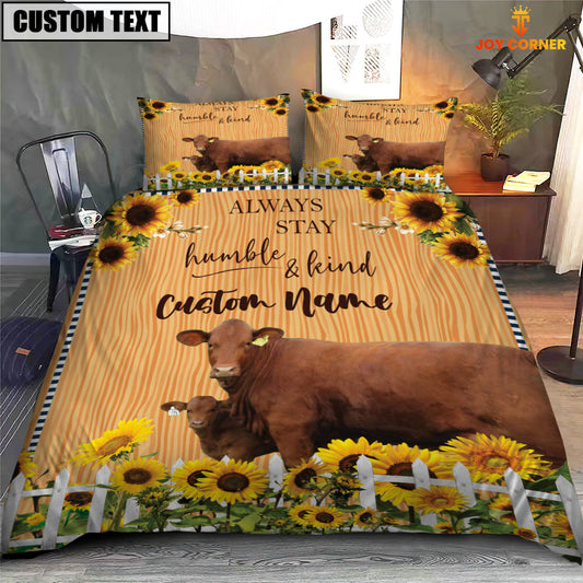 Uni Beefmaster Stay Humble And Kind Custom Name Bedding Set