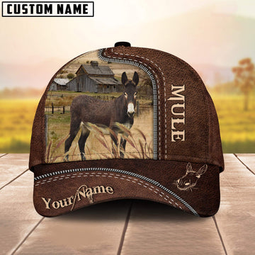 Uni Mule Customized Name Leather Pattern Cap