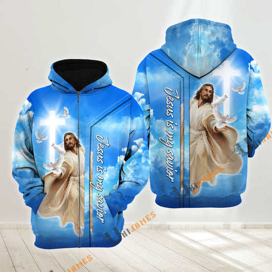 Uni Jesus Is My Savior Blue Sky 3D Hoodie